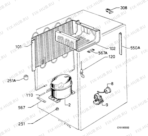 Взрыв-схема холодильника Electrolux ER1638I - Схема узла Functional parts